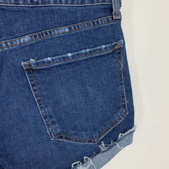 Express Denim Shorts Relaxed Low Rise Shortie Blue Jean Cuffed - Picture 8 of 10